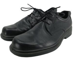 Ecco Black Lace Up Leather Oxford Shoes Size 44 US 10 10.5 Classic Shock Point